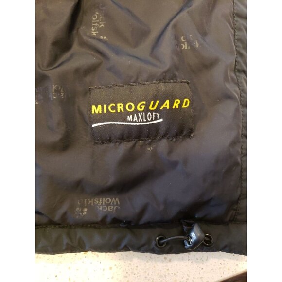 Jack Wolfskin Puffer Vest Womens L Black Hooded Sleeveless Jacket Microguard - Picture 12 of 15